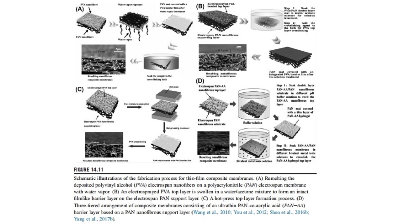 Schematic illustrations of the fabrication process for thin-film composite membranes.